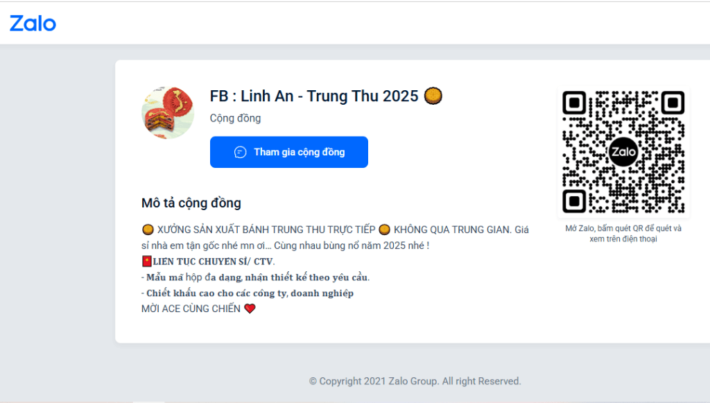 Nhóm Zalo Bánh Trung Thu