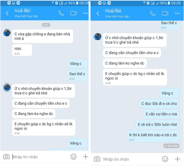 Lừa đảo qua tin nhắn Zalo