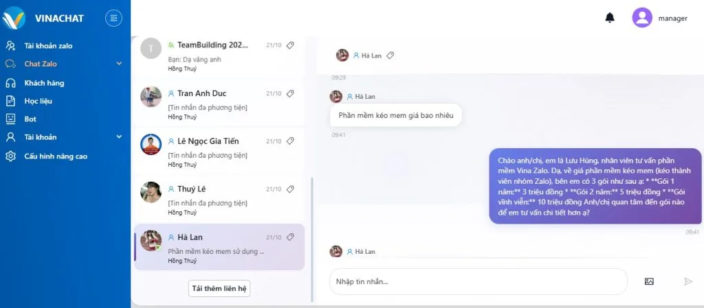 Bot tự động trả lời tin nhắn