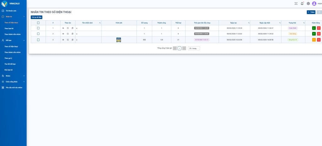Tính năng lên lịch nhắn tin tự động