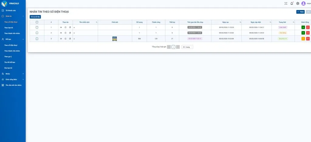Tính năng lên lịch nhắn tin tự động